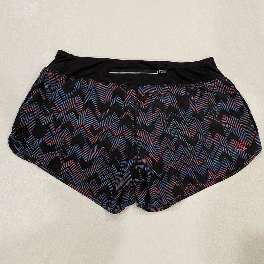 Rabbit Running Shorts Multicolor Zig Zag Print Bl… - image 2